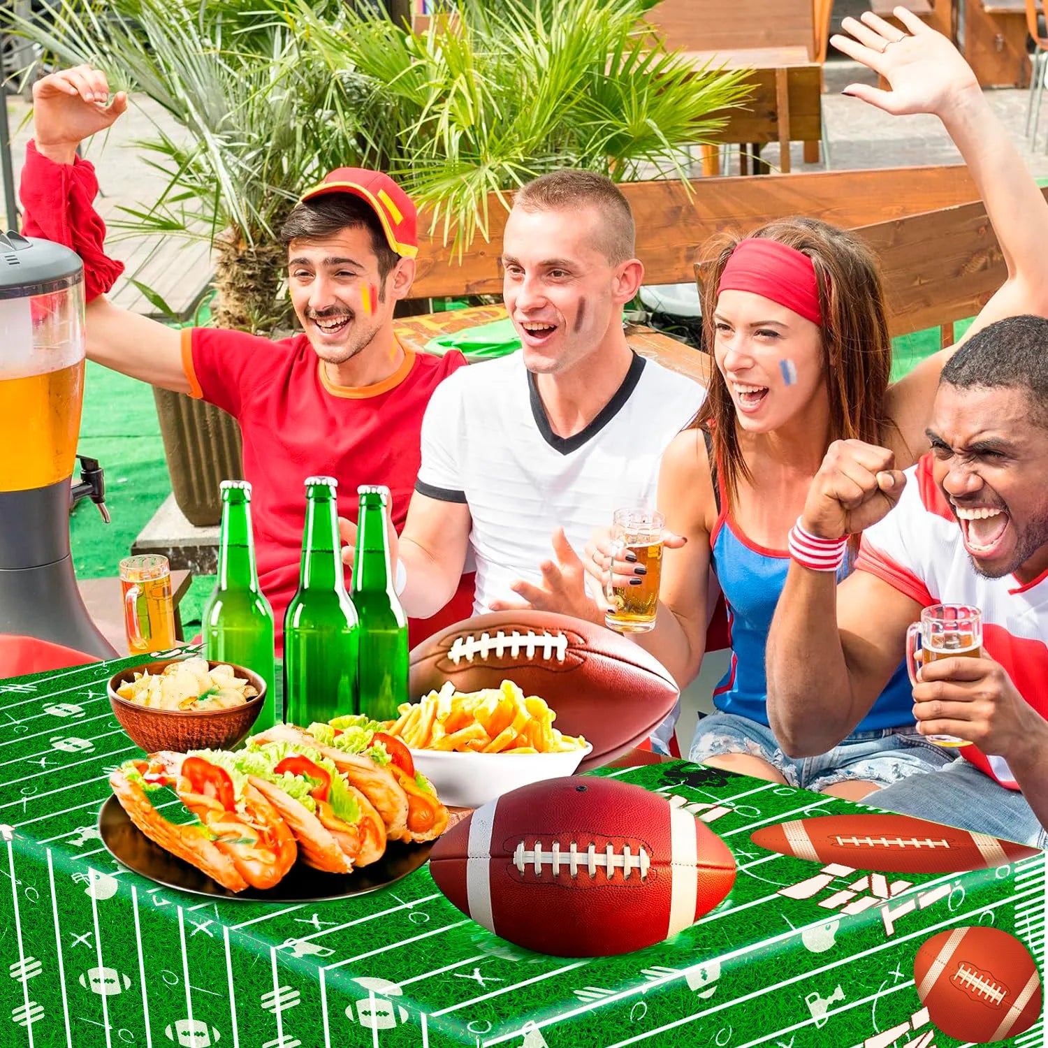 Football Tablecloth - 2 Pack Football Party Decorations