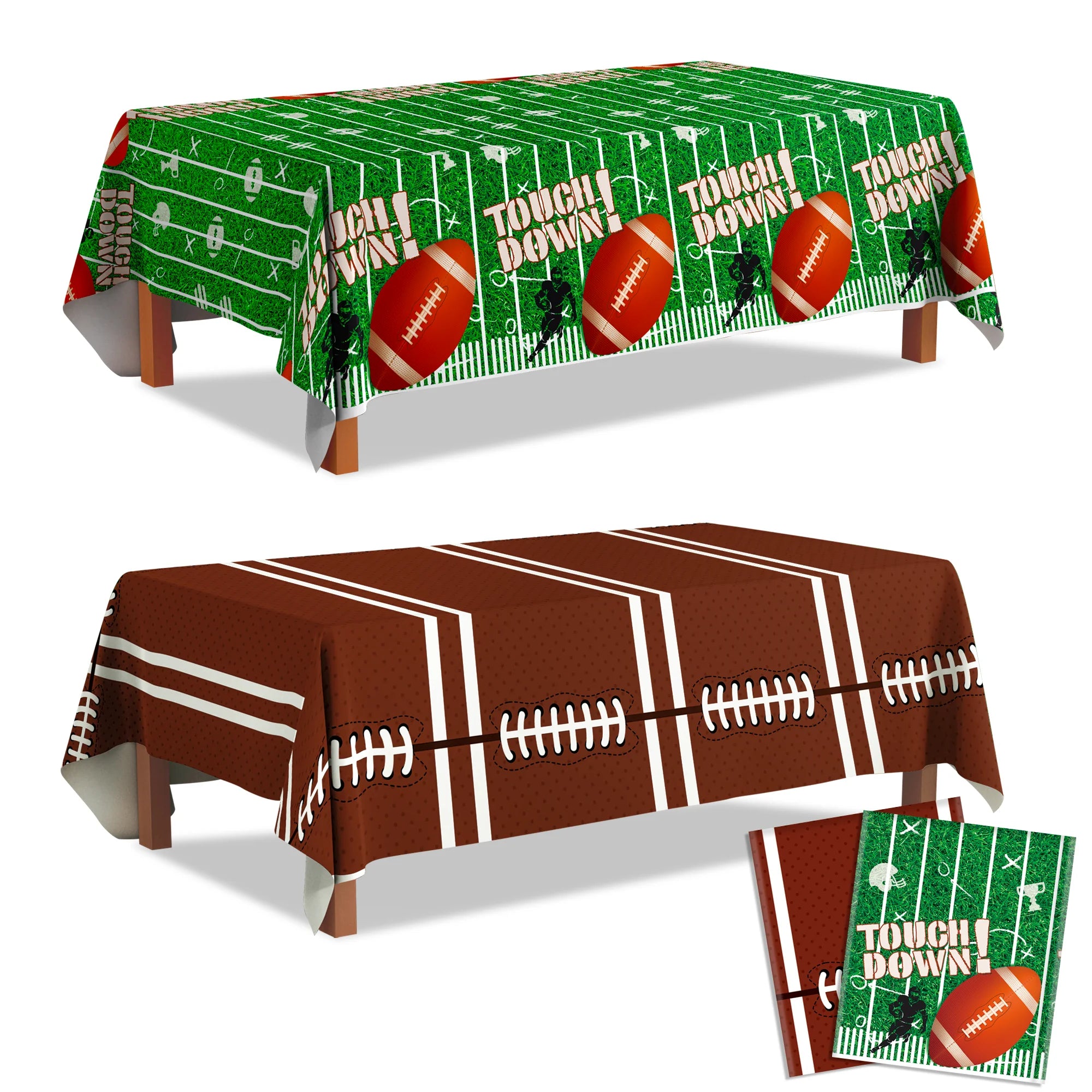 Football Tablecloth - 2 Pack Football Party Decorations