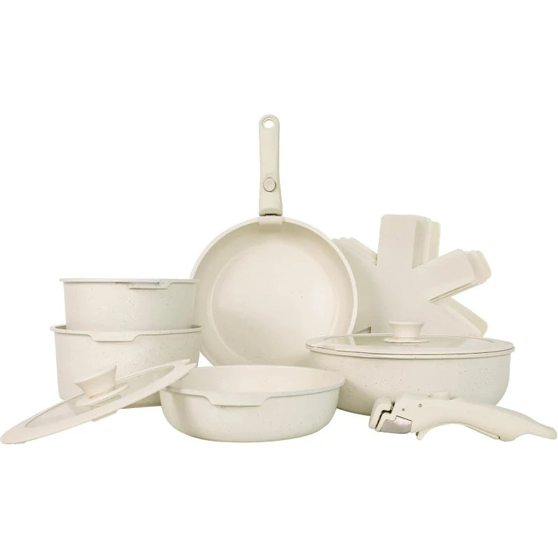 13-Piece Eco-Friendly Pots & Pans Set, PFAS & PFOA-Free, Easy-Clean Cookware