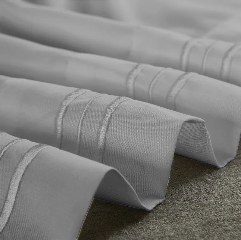 Embroidery Brushed 3/4 Pieces Bed Set Flat Sheet Fitted Sheet Pillowcase Bedding Set