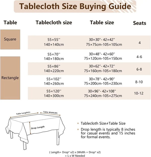 Rustic Cotton Linen Waterproof Tablecloth – Washable for Dining, Parties & Holidays
