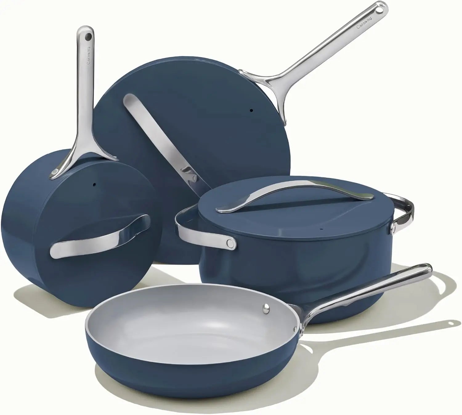 Nonstick Ceramic Cookware Set (12 Piece) - Pots, Pans, Lids & Storage