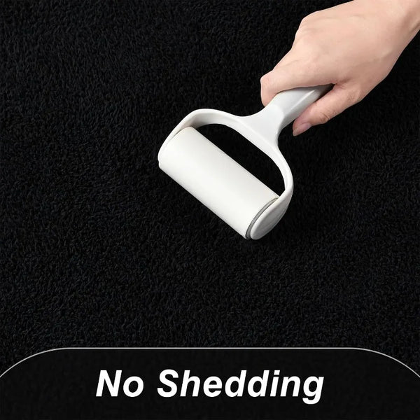 Large Area Foam Rug for Living Room, Bedroom, Nursery - Black Minimalist Indoor Carpet