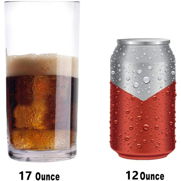 17 Ounce Acrylic Drinking Cups, Set of 12 - Unbreakable, BPA-Free, Dishwasher Safe, Clear & Shatterproof