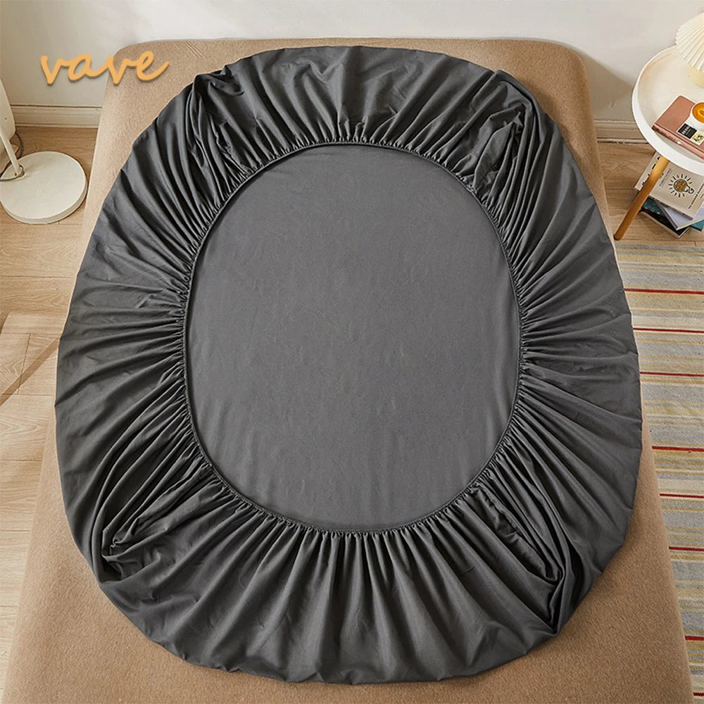 100% Cotton Fitted Sheet with Elastic Bands – Non-Slip Adjustable Mattress Cover