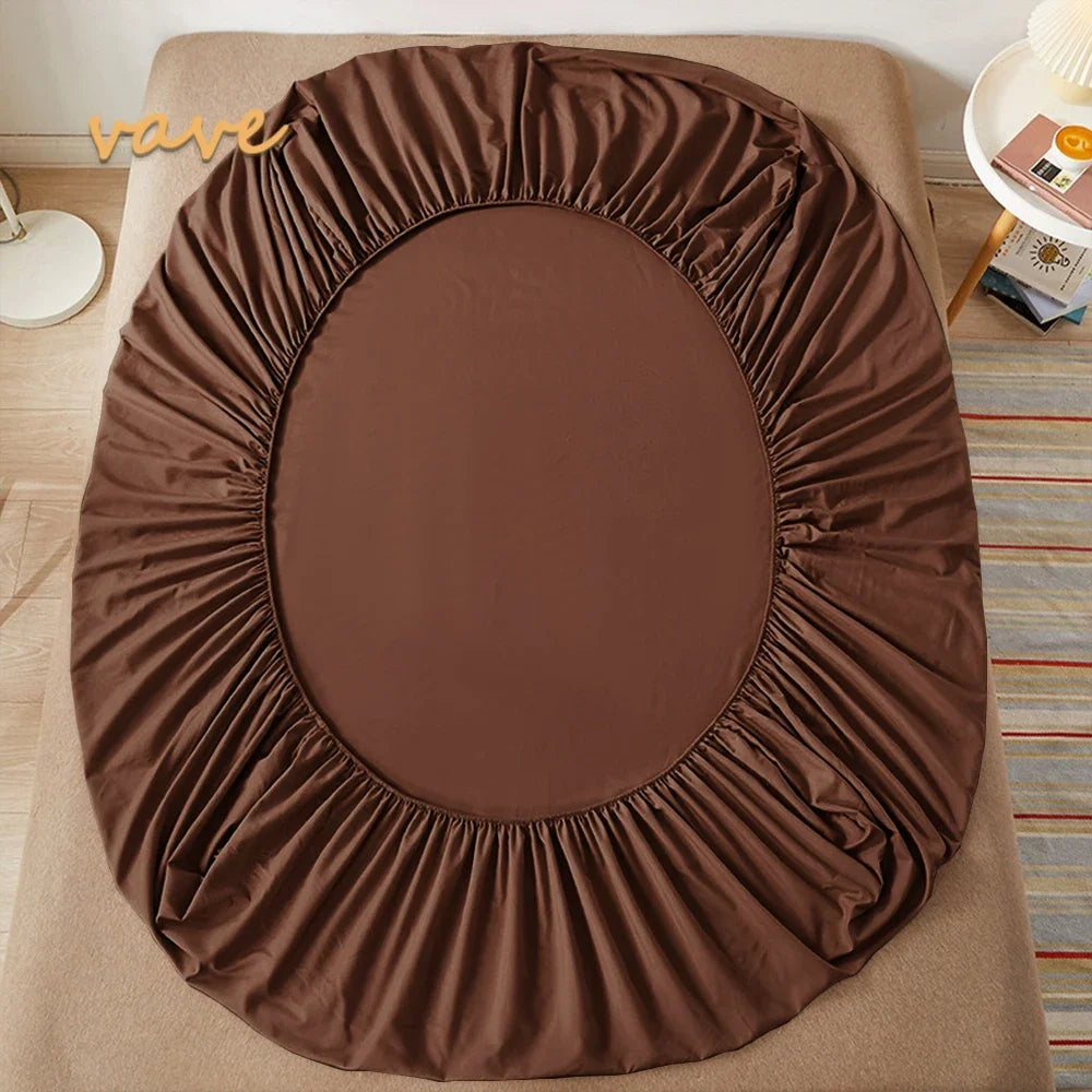 100% Cotton Fitted Sheet with Elastic Bands – Non-Slip Adjustable Mattress Cover