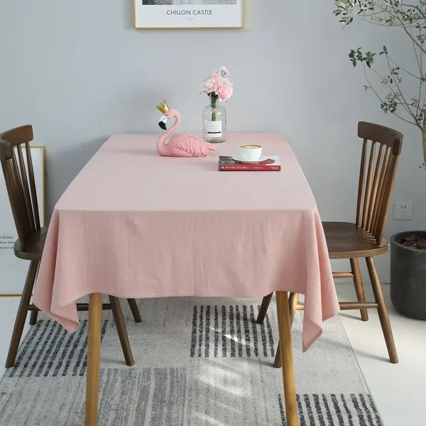 100% Cotton Solid Color Tablecloth: