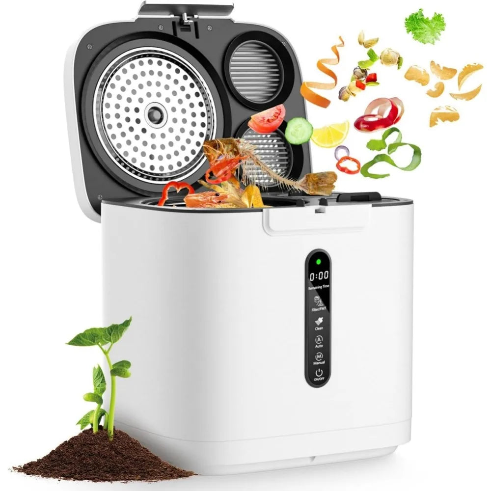 4L Electric Kitchen Composter, Smart Indoor/Outdoor Odorless Compost Bin