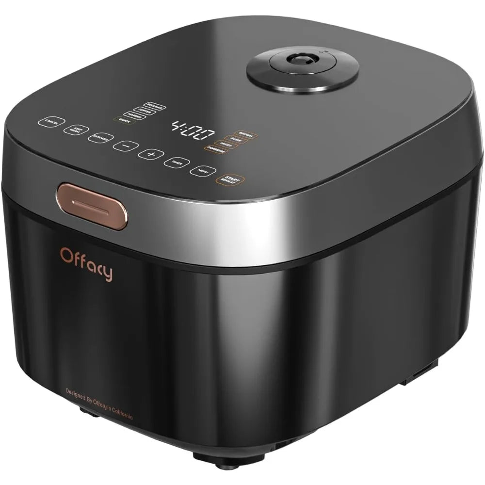 Rice Cooker 8 Cup with 8 Preset Programs, Smart Fuzzy Logic, LED Display, Auto Keep Warm – Black