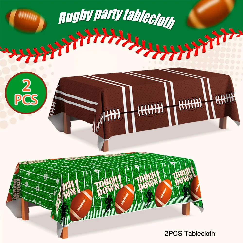 Football Tablecloth - 2 Pack Football Party Decorations