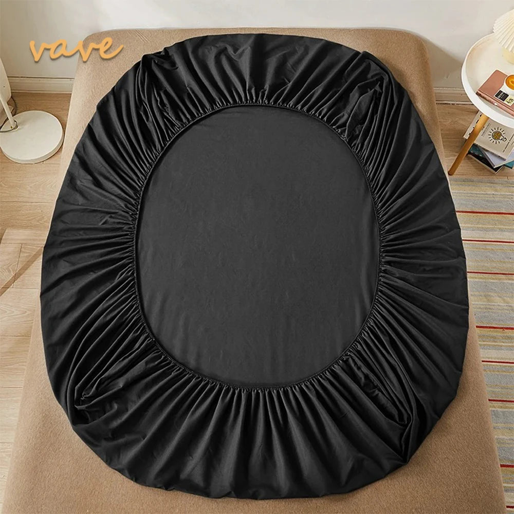 100% Cotton Fitted Sheet with Elastic Bands – Non-Slip Adjustable Mattress Cover