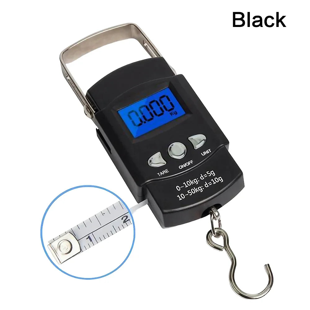 JJYY Portable Scale with Tape Measure – 110 lb/50 kg Hanging Scale for Fishing & Home Use