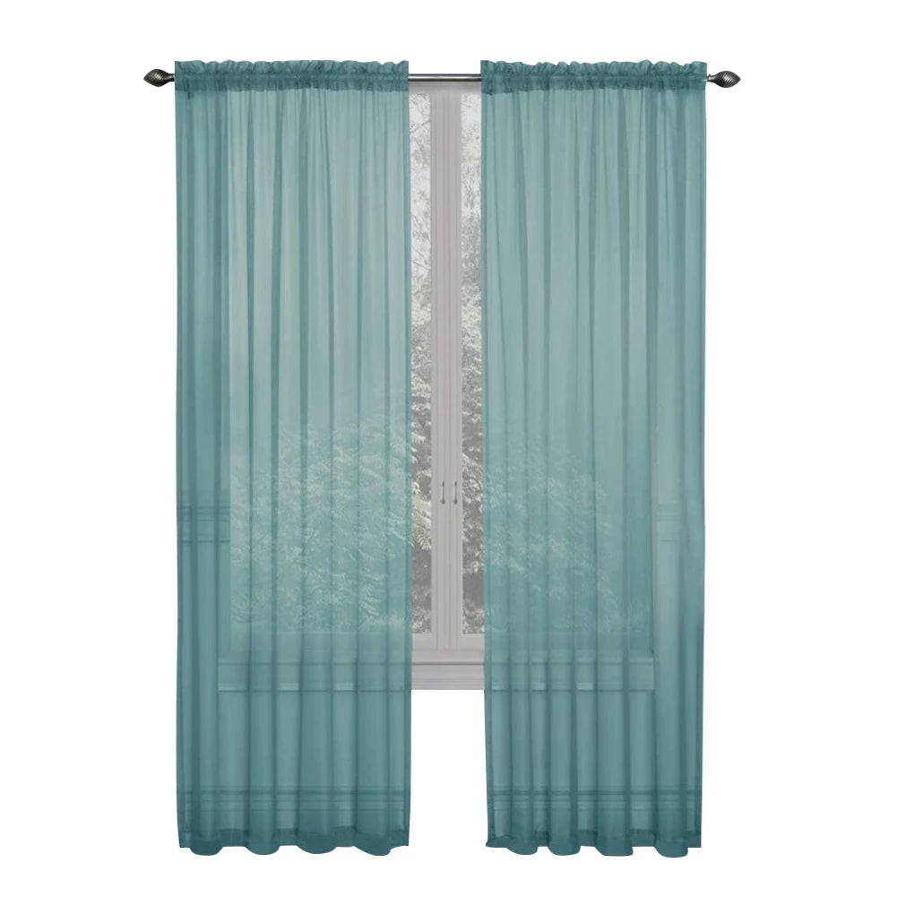 2 Panels Sheer Curtains Light Filtering Rod Pocket for Living Room