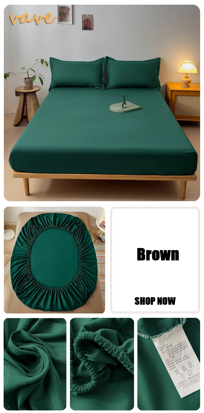 100% Cotton Fitted Sheet with Elastic Bands – Non-Slip Adjustable Mattress Cover