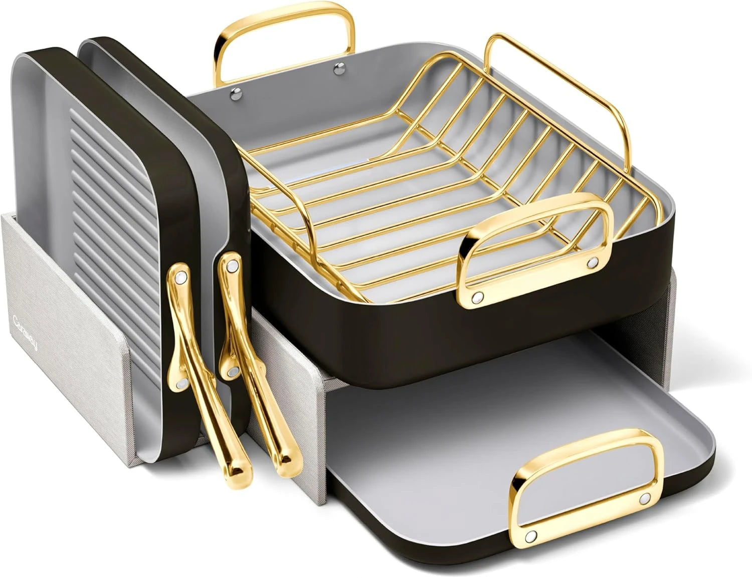 Square Cookware Set – Non-Stick Ceramic Pans for Griddling, Toasting, Searing, and Roasting