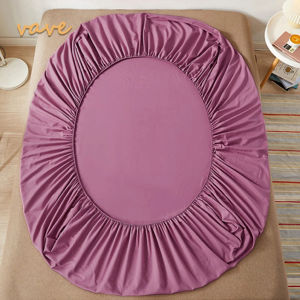 100% Cotton Fitted Sheet with Elastic Bands – Non-Slip Adjustable Mattress Cover