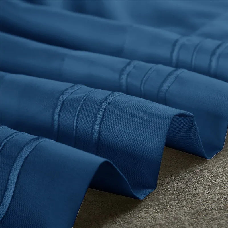 Embroidery Brushed 3/4 Pieces Bed Set Flat Sheet Fitted Sheet Pillowcase Bedding Set