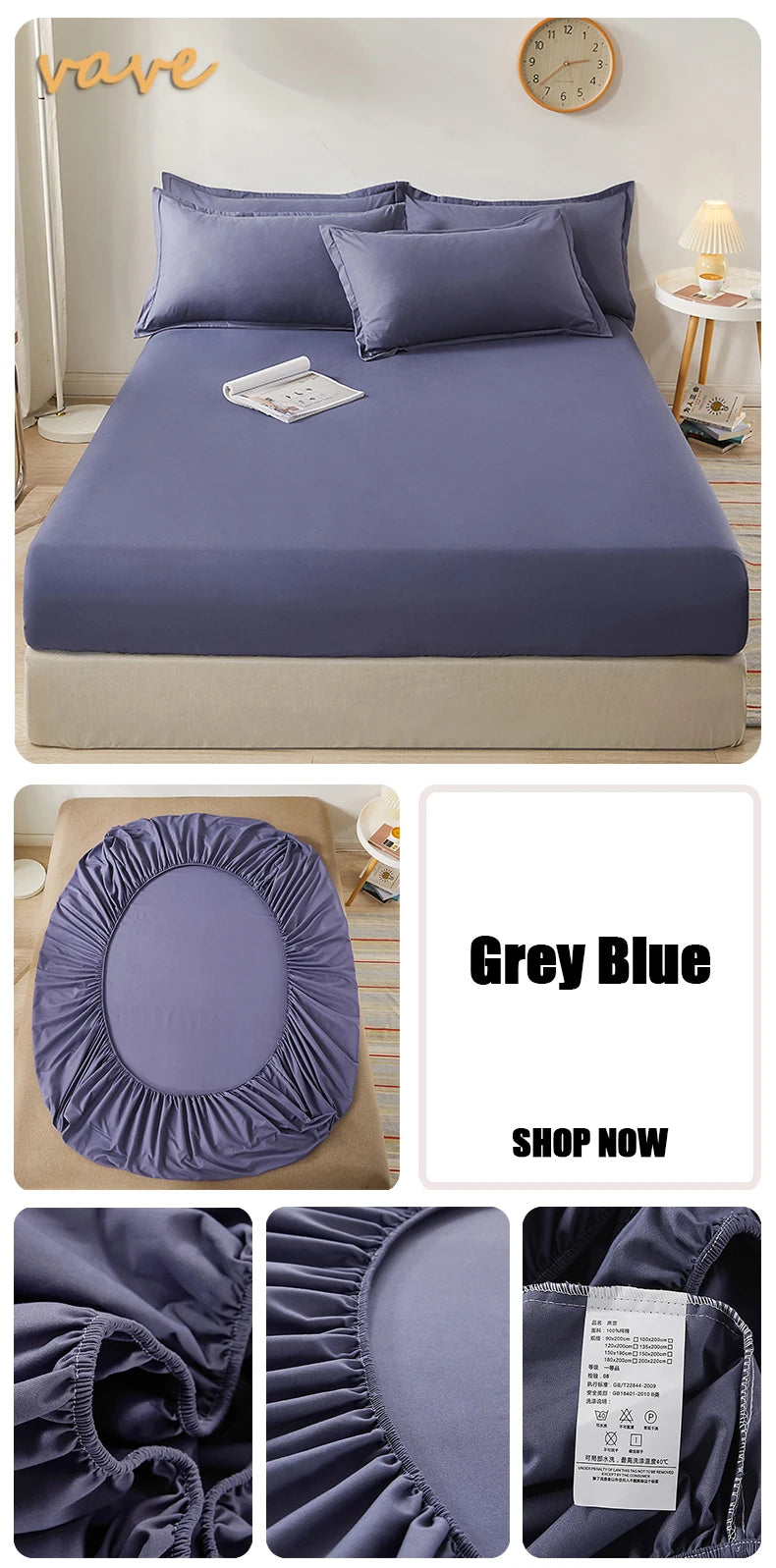 100% Cotton Fitted Sheet with Elastic Bands – Non-Slip Adjustable Mattress Cover