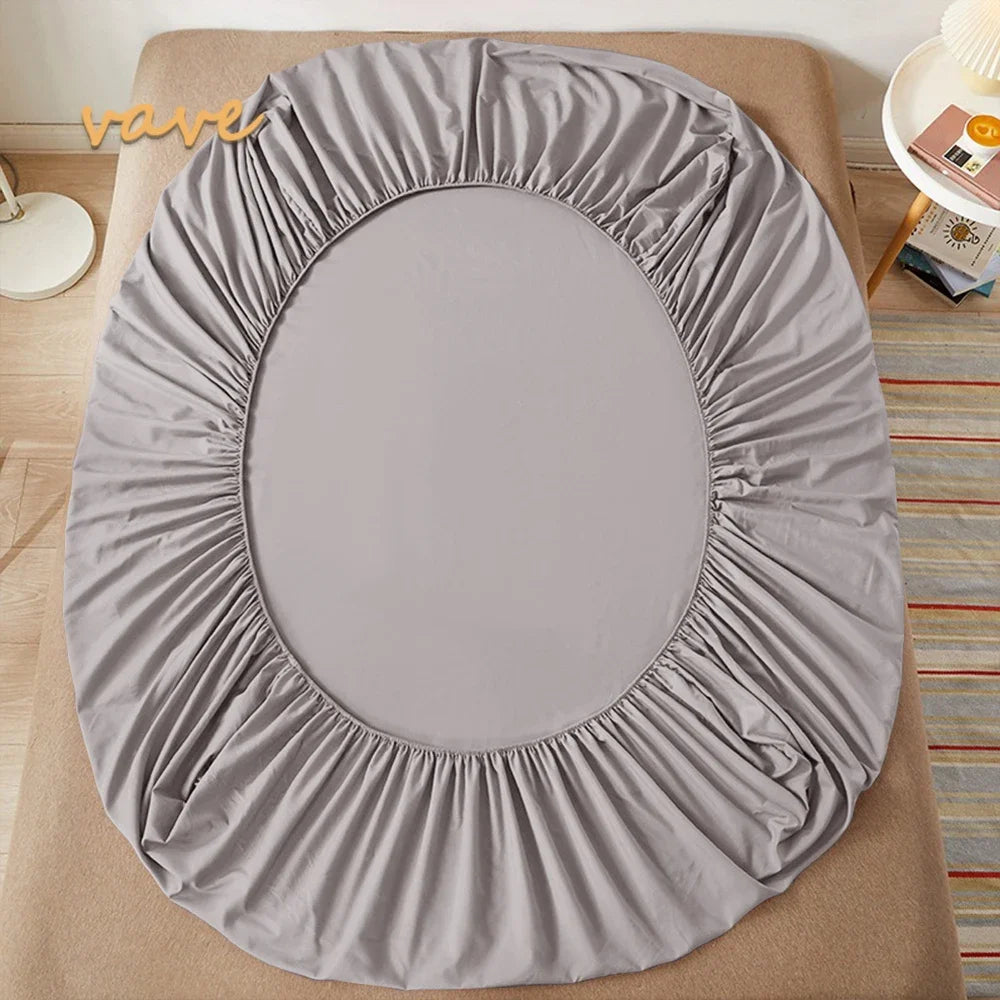 100% Cotton Fitted Sheet with Elastic Bands – Non-Slip Adjustable Mattress Cover
