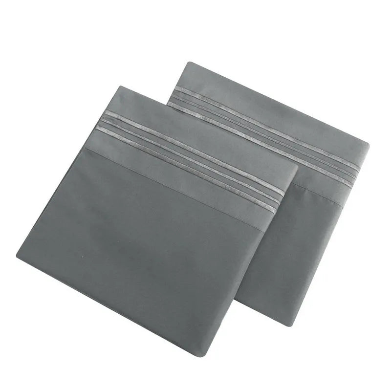 Embroidery Brushed 3/4 Pieces Bed Set Flat Sheet Fitted Sheet Pillowcase Bedding Set