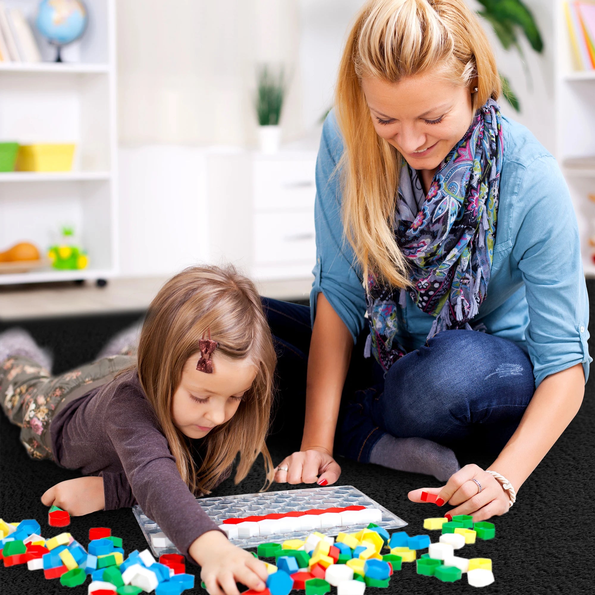 Black Rectangular Nonslip Rug for Living Room, Bedroom & Kids' Play Area