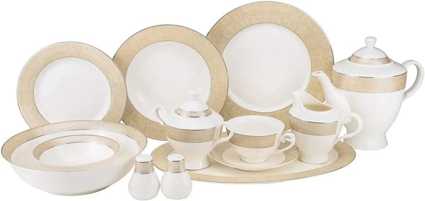 57-Piece Ceramic Tableware Set – Luxury Dinnerware for Everyday or Entertaining