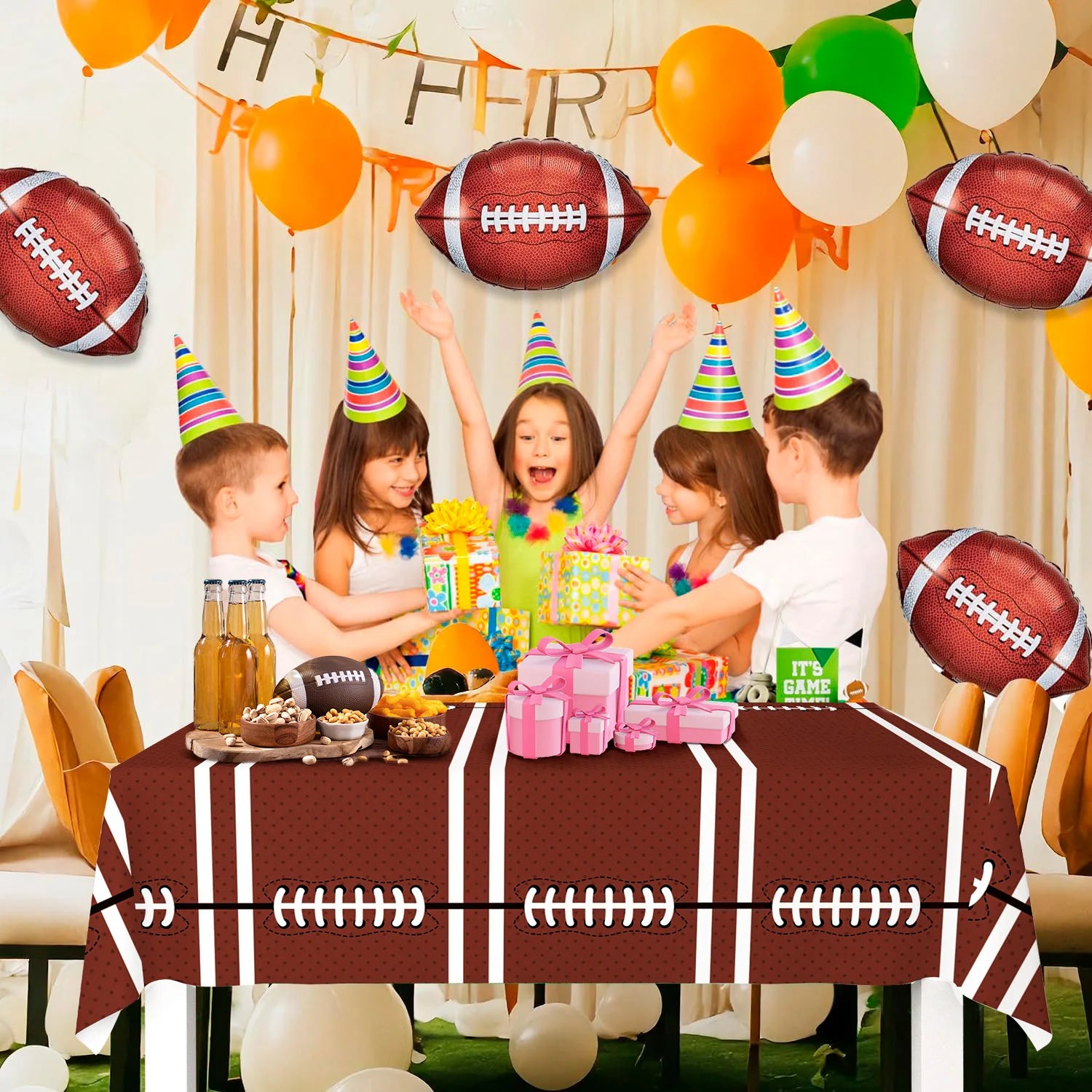 Football Tablecloth - 2 Pack Football Party Decorations