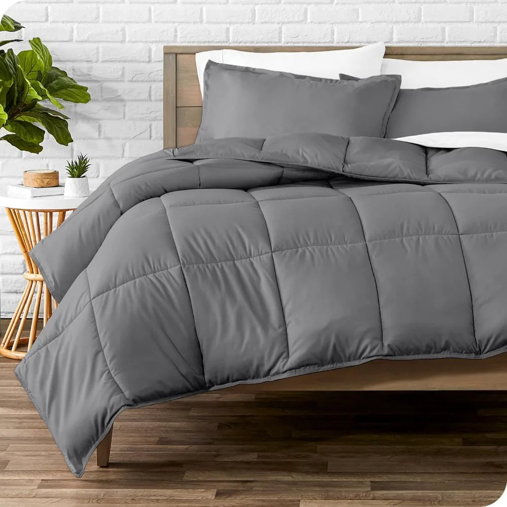 Double Bed Quilt Comforter Grey - Four Seasons Bedding