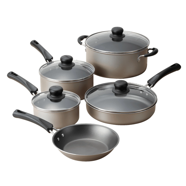 Tramontina 9 Piece Non-Stick Cookware Set, Champagne