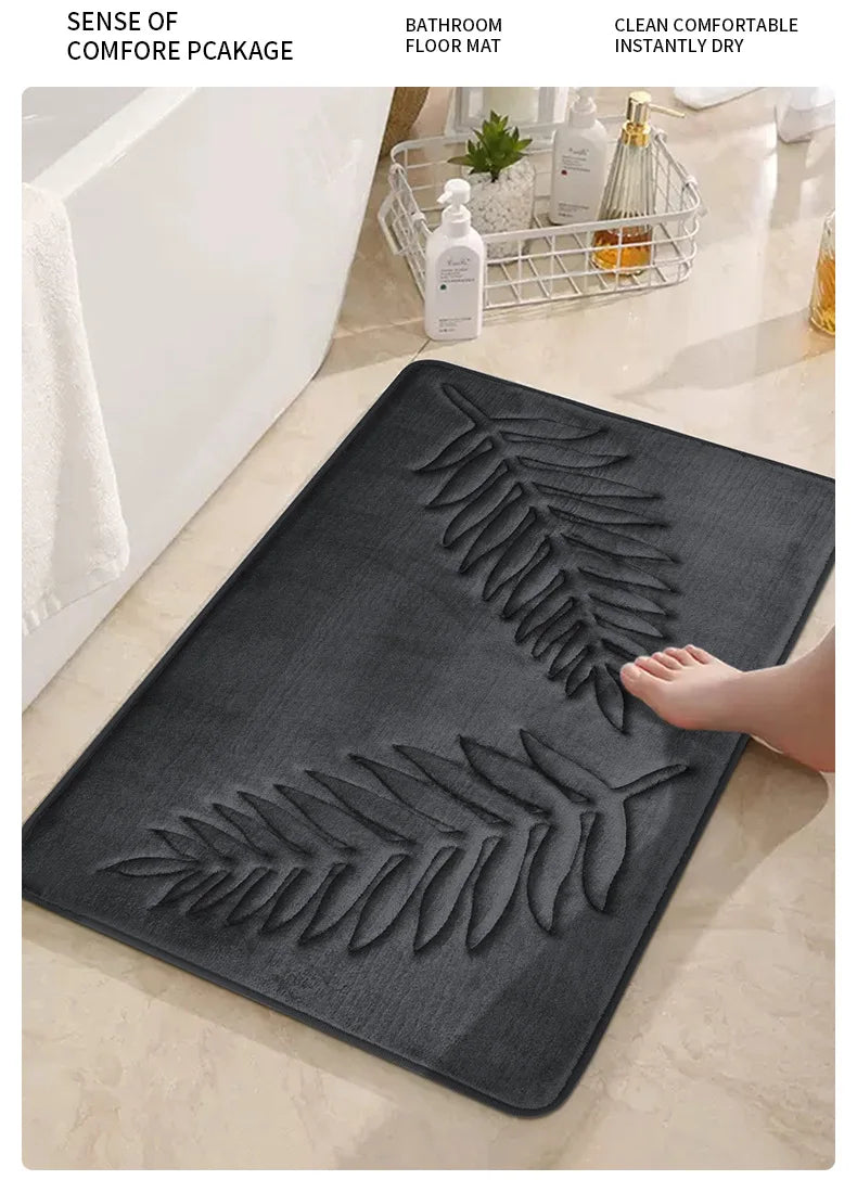 3PCS/Set Bathroom Floor Mat – Soft & Washable Memory Cotton Rugs