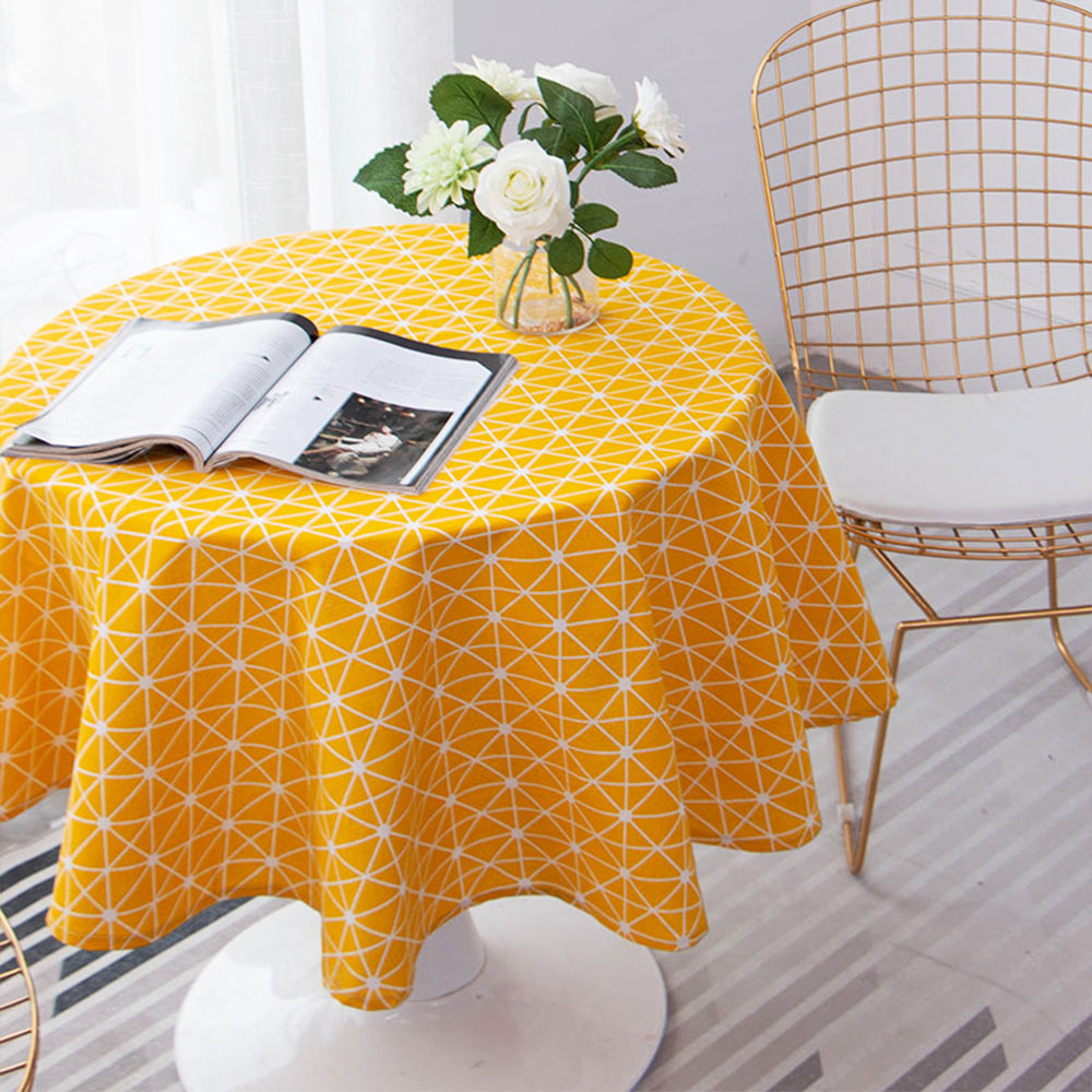 Nordic Round Tablecloth – Cotton Linen, Washable & Stylish