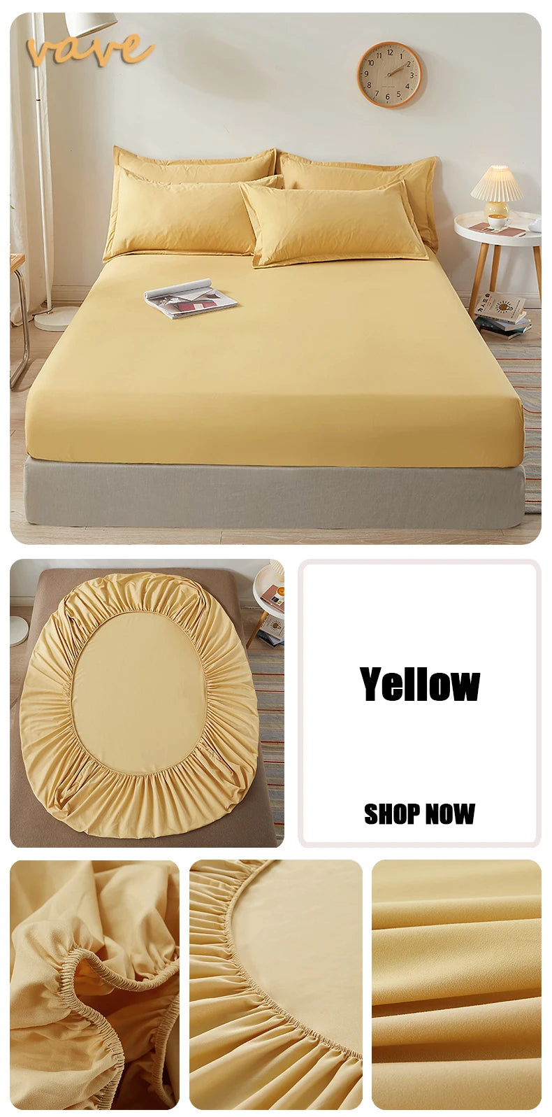 100% Cotton Fitted Sheet with Elastic Bands – Non-Slip Adjustable Mattress Cover