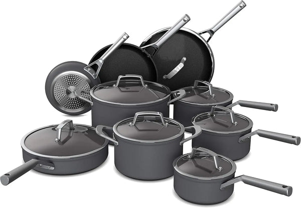 16-Piece Non-Stick Cookware Set with Glass Lids – Pots, Pans & Kitchen Essentials
