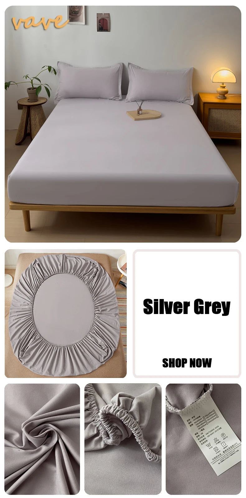 100% Cotton Fitted Sheet with Elastic Bands – Non-Slip Adjustable Mattress Cover